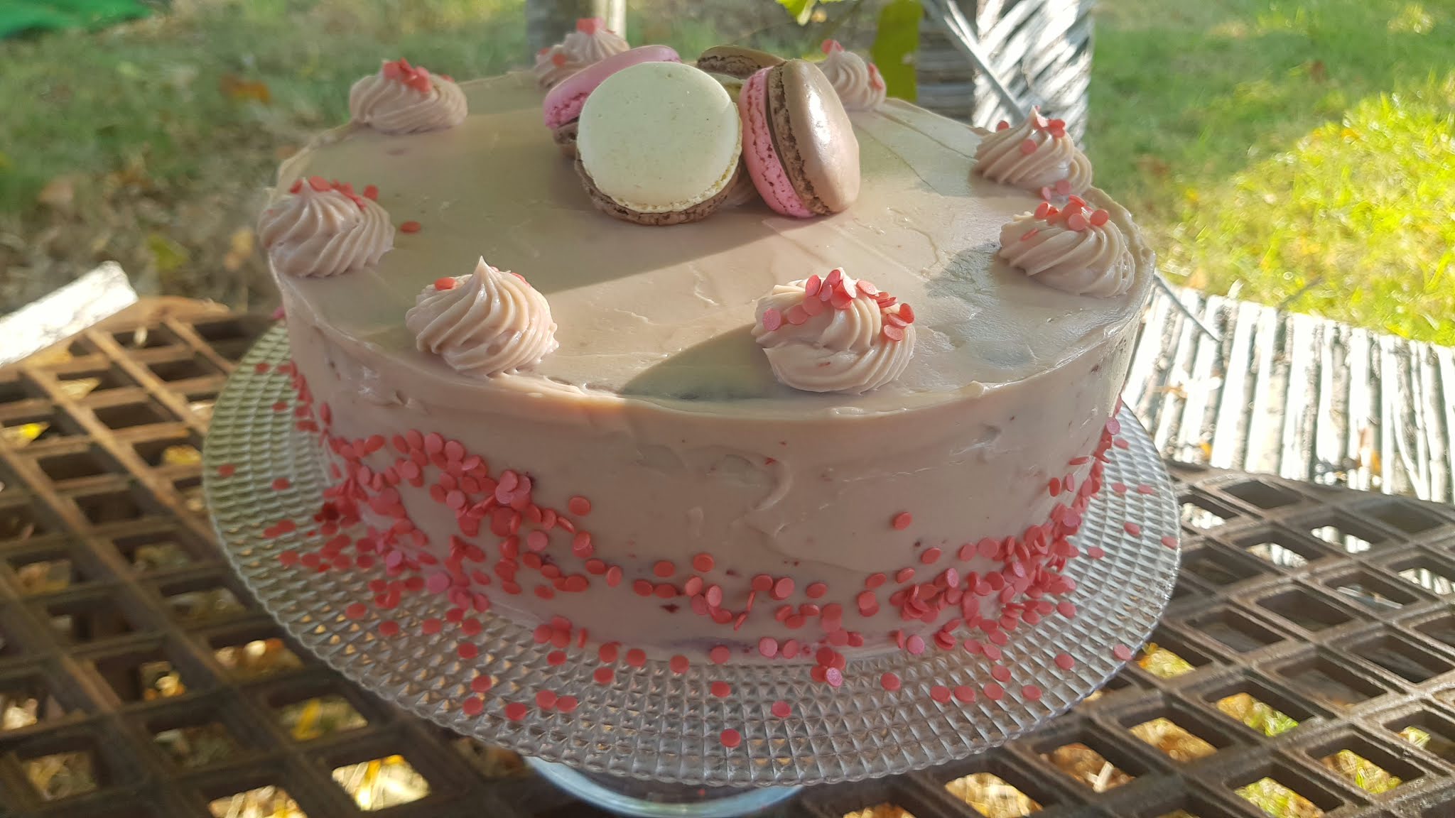 Bolo de aniversário simples feminino rosa coberto com manteiga – Love In a  Cake