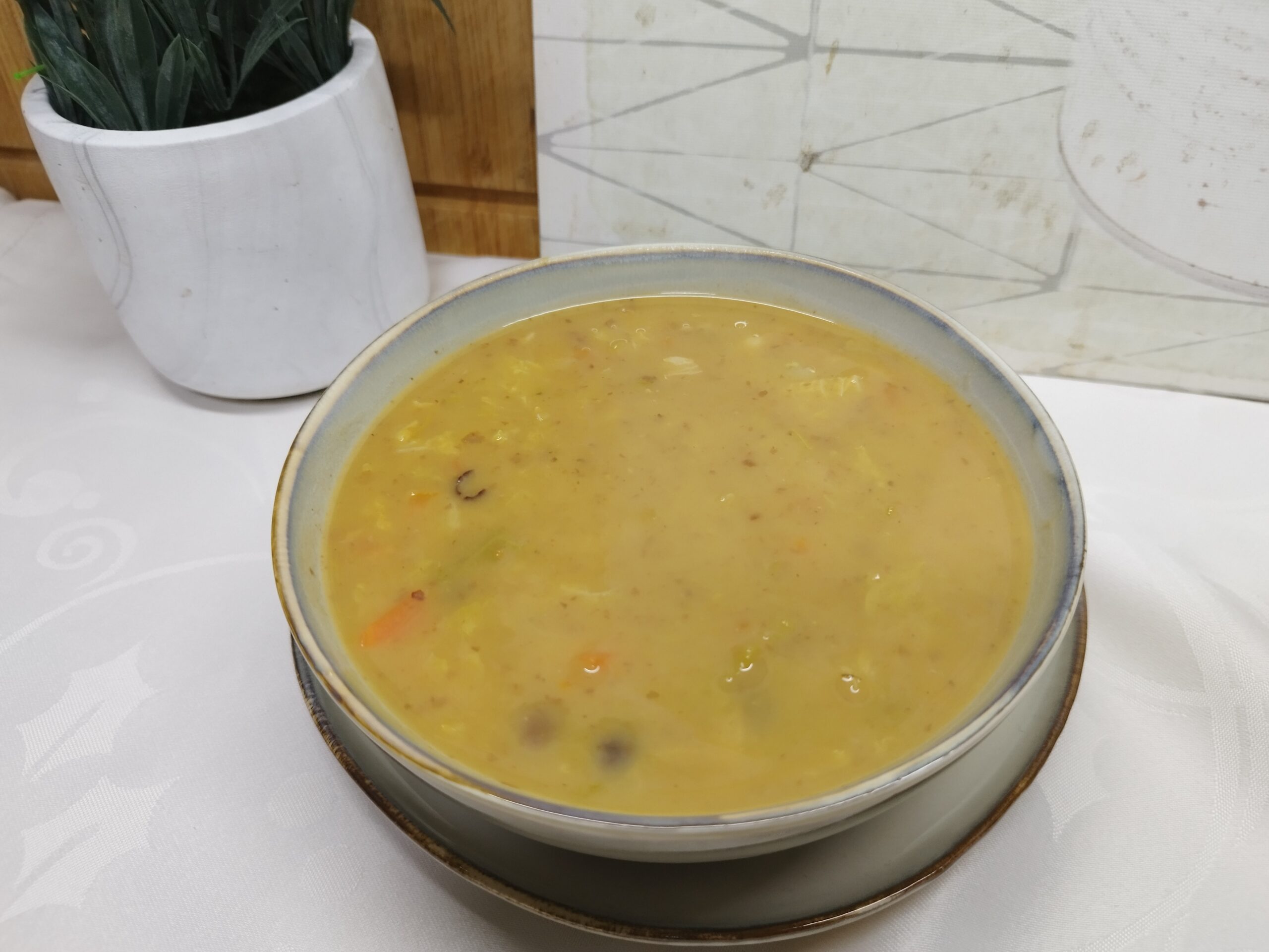 Sopa de lombardo com cenoura e feijão- versão simples